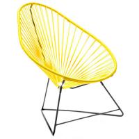 FAUTEUIL ACAPULCO, Avec structure noire, Jaune de BOQA