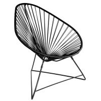 FAUTEUIL ACAPULCO, Avec structure noire, Noir de BOQA