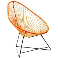 FAUTEUIL ACAPULCO, Avec structure noire, Orange de BOQA