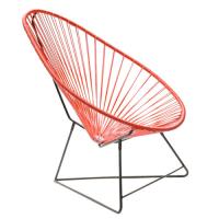 FAUTEUIL ACAPULCO, Avec structure noire, Rouge de BOQA