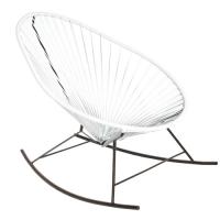 FAUTEUIL A BASCULE ACAPULCO, Avec structure noire, Blanc de BOQA