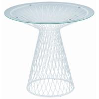 TABLE RONDE HEAVEN, 80 cm, Blanc / Verre transparent de EMU
