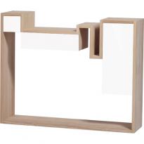 CONSOLE GLYCINE, Chêne naturel / Blanc de DRUGEOT MANUFACTURE