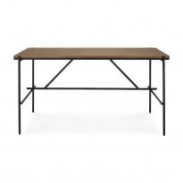 Bureau Oscar - teck - rectangulaire - avec système de rangement des câbles d