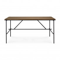 Bureau Oscar - teck - rectangulaire - avec système de rangement des câbles d