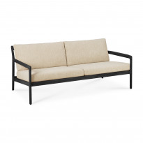 Sofa JACK Outdoor de Ethnicraft,180x90x73, Teck Noir, Coussin Natural 