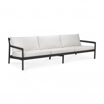 Sofa JACK Outdoor de Ethnicraft,265x90x73, Teck Noir, Coussin Blanc
