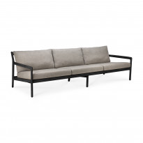 Sofa JACK Outdoor de Ethnicraft,265x90x73, Teck Noir, Coussin Moka