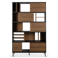 ÉTAGÈRE OSCAR, Teck et noir d