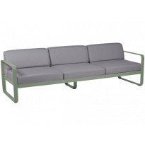 CANAPÉ 3 PLACES BELLEVIE, COUSSIN GRIS FLANELLE, CACTUS de FERMOB