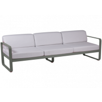 CANAPÉ 3 PLACES BELLEVIE, COUSSIN BLANC GRISÉ, ROMARIN de FERMOB