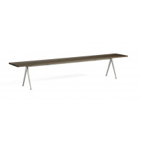 BANC PYRAMID 12, 250 x 40 cm, Beige base, Smoked oiled de HAY
