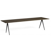 TABLE PYRAMID 02, 300 x 85 cm, Black base, Smoked oiled de HAY
