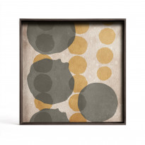 Plateau en verre LAYERED Dots de Ethnicraft, 51 x 51 cm, Cinnamon