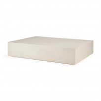 Table basse Elements - Microciment - Blanc cassé - rectangulaire d