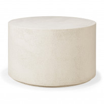 Table basse Elements ronde - Microciment - Blanc cassé d