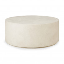 Table basse Elements ronde - Microciment - Blanc cassé d