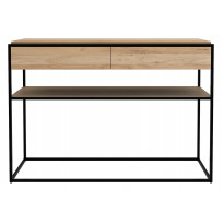 CONSOLE MONOLIT, Chêne et noir d