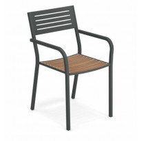 FAUTEUIL SEGNO, Assise teck, Fer ancien de EMU