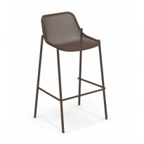 TABOURET DE BAR ROUND, Marron d