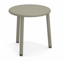 TABLE BASSE EN ALUMINIUM YARD, Ø50 cm, Gris / vert de EMU