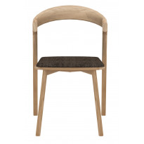 CHAISE BOK EN CHÊNE, Avec revêtement, Brun foncé d