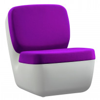 CHAUFFEUSE NIMROD, Structure blanche / coussin laine violet de MAGIS