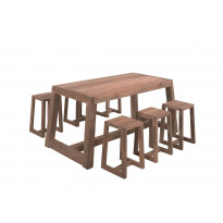 Table de bar SOKO MID, H.90 cm, Teck recyclé