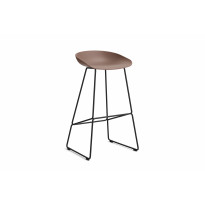 Tabouret de bar AAS38 HIGH de Hay, H.74 cm, Structure noire, Soft brick 2.0