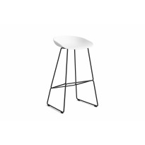 Tabouret de bar AAS38 HIGH de Hay, H.74 cm, Structure noire, White 2.0