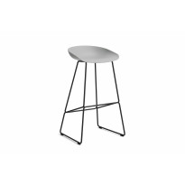 Tabouret de bar AAS38 HIGH de Hay, H.74 cm, Structure noire, Concrete grey 2.0