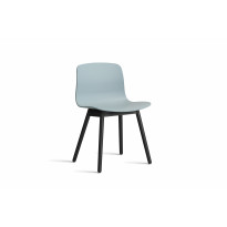 Chaise AAC12 de Hay, Piétement en chêne teinté noir, Dusty blue 2.0