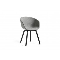Fauteuil AAC23 de Hay, Pieds en chêne noir vernis naturel, Hallingdal 130