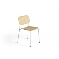 Chaise SOFT EDGE 40 de Hay, Structure grise, Assise chêne naturel