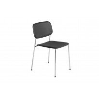 Chaise SOFT EDGE 40 de Hay, Structure chrome, Assise soft black
