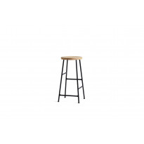 Tabouret CORNET de Hay, H.65, Structure noire, Assise chêne huilé