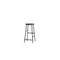 Tabouret CORNET de Hay, H.65, Structure noire, Assise chêne huilé fumé
