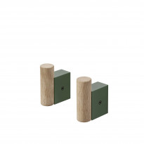 Set de 2 patères ATTACH de Muuto, Dark Green 
