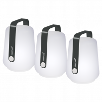 LOT DE 3 LAMPES H.12 CM BALAD, Carbone de FERMOB