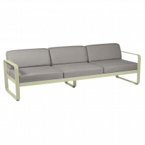 Canapé 3 places BELLEVIE de Fermob, Coussin Taupe grisé, Tilleul