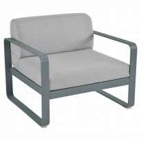 FAUTEUIL BELLEVIE, Coussin gris flanelle, Gris orage de FERMOB