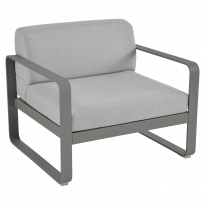 FAUTEUIL BELLEVIE, Coussin gris flanelle, Romarin de FERMOB
