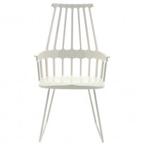 CHAISE COMBACK, Pieds en luge tubulaire, Blanc de KARTELL