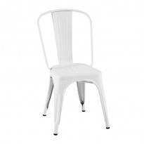 CHAISE A ACIER, Blanc mat texturé de TOLIX