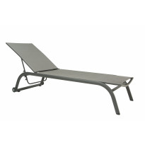 Chaise longue NINO, Charbon / Gris argent
