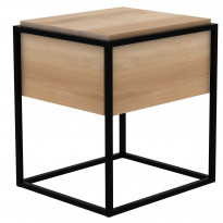 TABLE DE CHEVET MONOLIT, Chêne et noir d