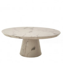 TABLE BASSE DISC, Blanc marbré de POLS POTTEN