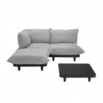 Canapé extérieur PALETTI SET de Fatboy, Rock grey, Medium, Avec table basse