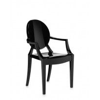 FAUTEUIL LOUIS GHOST DE KARTELL, NOIR BRILLANT