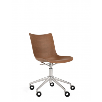 CHAISE P/WOOD, Assise bois foncé, Structure chrome, de KARTELL